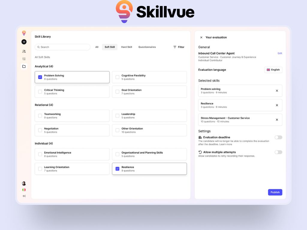 Skillvue HR platform desktop
